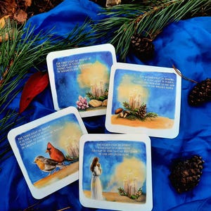 Four Lights of Advent Cards - Waldorf - Seizoenstafel - Winter - Kerst - Advent - set van 4 kleine kaarten - seizoenstafel