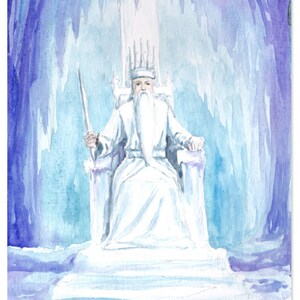 King Winter Ansichtkaart - Winter / Kerst - Waldorf - Seizoenstabel