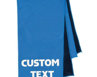 Toallas refrescantes personalizadas para cuello y rostro / Diseño de texto e imagen aplicadas. Paños refrescantes de microfibra suaves y transpirables para yoga, golf y deportes.