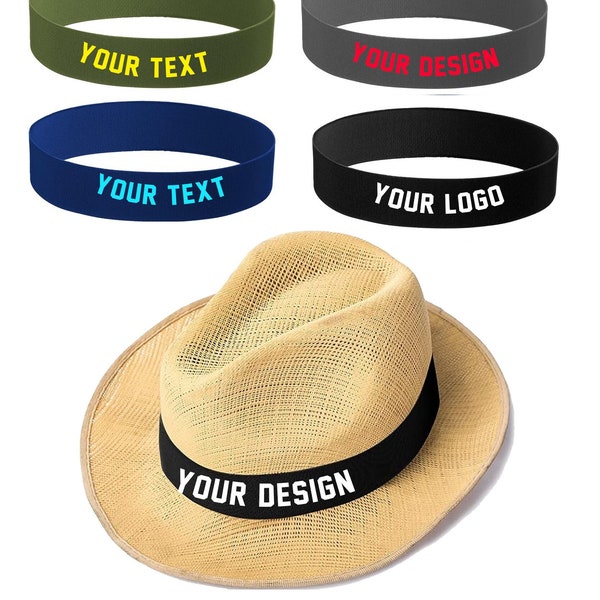 Custom Text, Design, Image Applied COWBOY HAT BANDS, Customized Hatbands