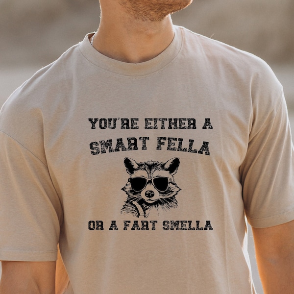 Are You A Smart Fella Or Fart Smella Retro Cartoon Shirt, Weird Sweater, Meme Shirt, Trash Panda Shirt, Trending Shirts, Gift for Friends