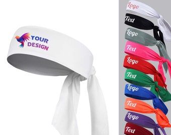 Custom Text, Design, Image Applied TIE HEADBANDS, Customized Headbands