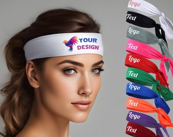 Custom Text, Design, Image Applied TIE HEADBANDS, Customized Headbands