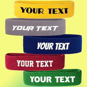 Custom Text, Design, Image Applied SWEAT HEADBANDS, Customized Headbands image 2