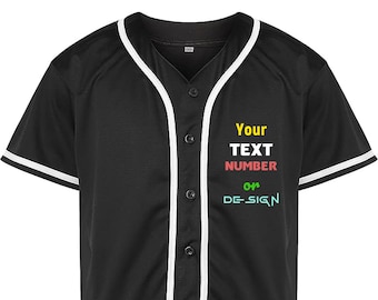 Custom Baseball Jerseys with buttons | Your Texts, Numbers, Designs on Baseball Jerseys for Men, Women, Youths, and Toddlers