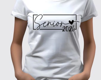 Camiseta Senior 2026, camiseta de graduación, regalo personalizado para graduados