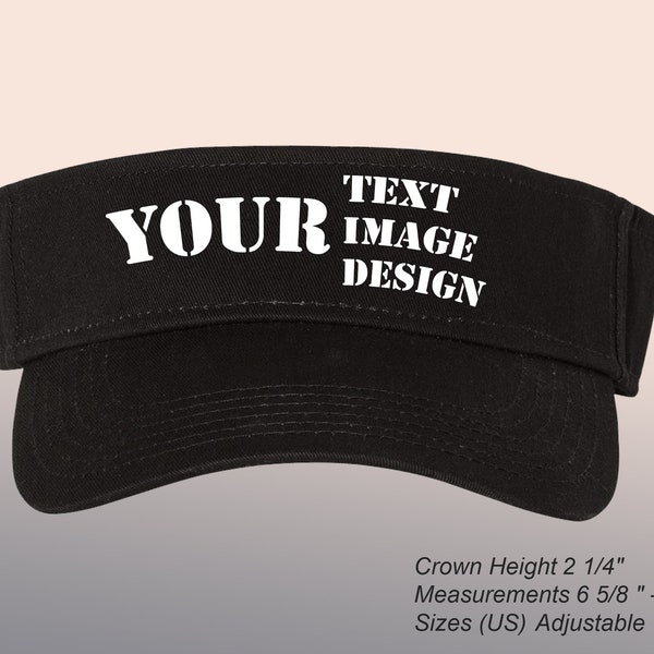 Custom Text, Design, Image printed VISOR, Customized Visors