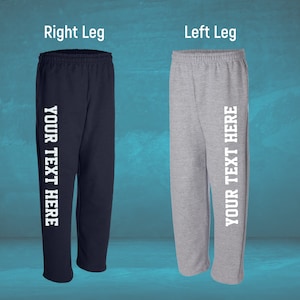 Custom Open Bottom SWEATPANTS for Men and Youths, Matching Sweatpants for Events, Bridal Sweatpants, Sports Sweatpants Sport Grey