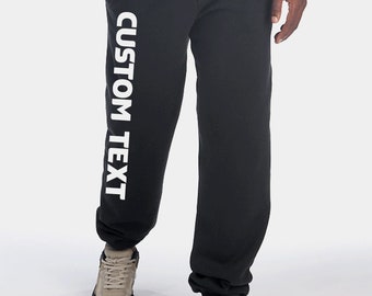 Custom Closed Bottom SWEATPANTS for Men, Women, Youths, Personalized Sweatpants with Your Text, Number, Design , Logo, Image, Picture, Photo