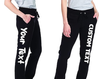 Custom Women Open Bottom SWEATPANTS, Matching Sweatpants for Events, Bridal Sweatpants, Sports Sweatpants