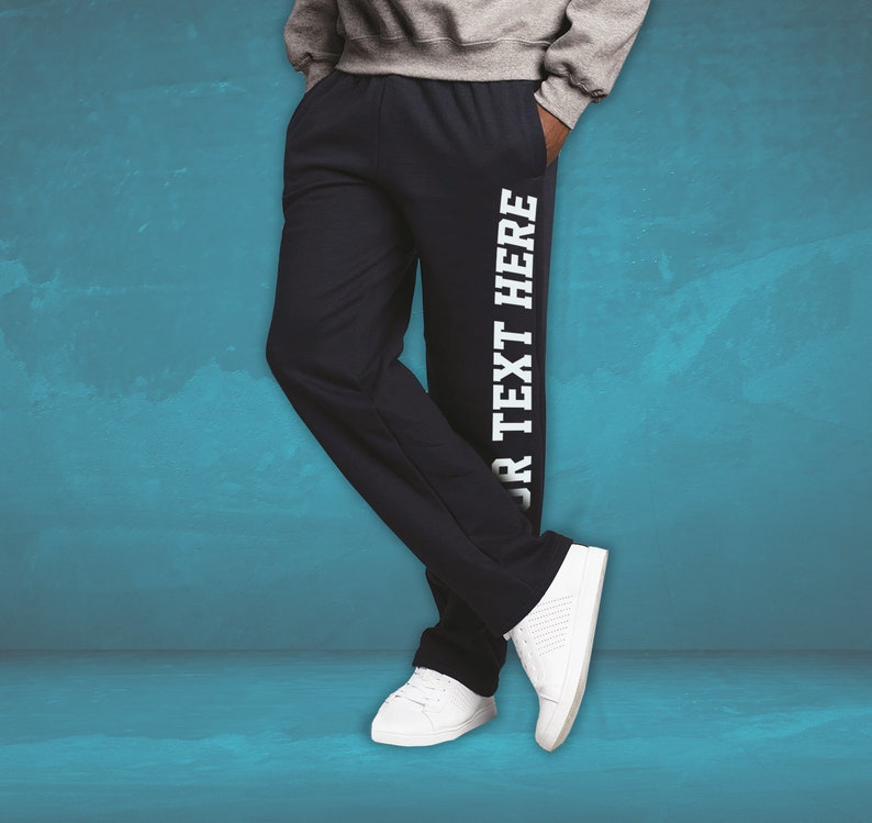 Custom Open Bottom SWEATPANTS for Men and Youths, Matching Sweatpants for Events, Bridal Sweatpants, Sports Sweatpants image 2