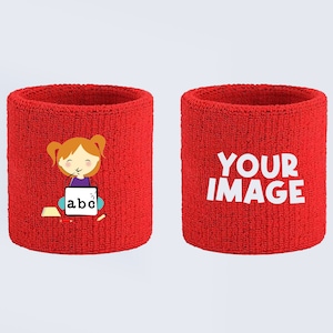 Custom Text, Design, Image Applied SWEAT WRISTBANDS, Customized Wristbands