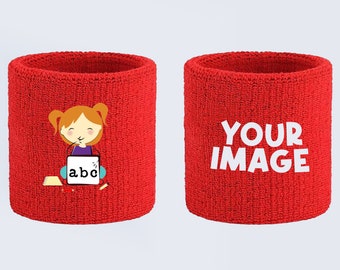 Custom Text, Design, Image Applied SWEAT WRISTBANDS, Customized Wristbands