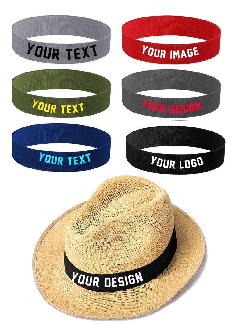 Custom Hatbands | Text, Design, Image Applied Cowboy & Fedora HAT BANDS ...