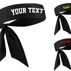 Custom Tie Headbands, Text, Design, Image Applied TIE HEADBANDS, Customized Headbands