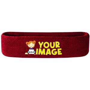 Custom Text, Design, Image Applied SWEAT HEADBANDS, Customized Headbands Maroon