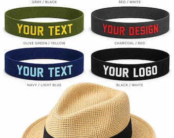 Cinta para sombrero personalizada, cintas para sombrero fedora vaquero, texto, imagen