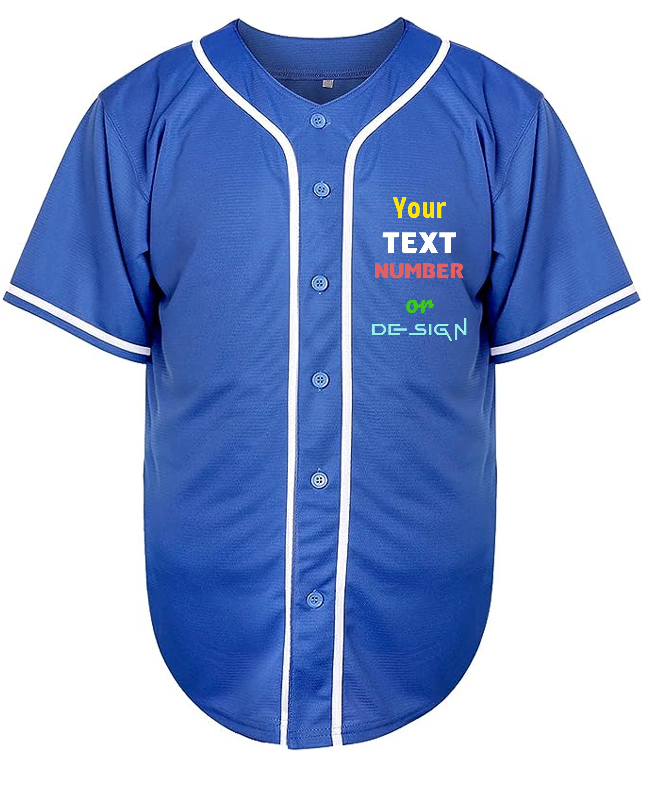 Custom Baseball Jerseys With Buttons Your Texts, Numbers, Designs on