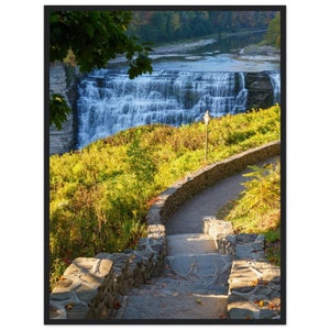 Autumn Waterfall Landscape Wall Art - Nature Print for Home Decor