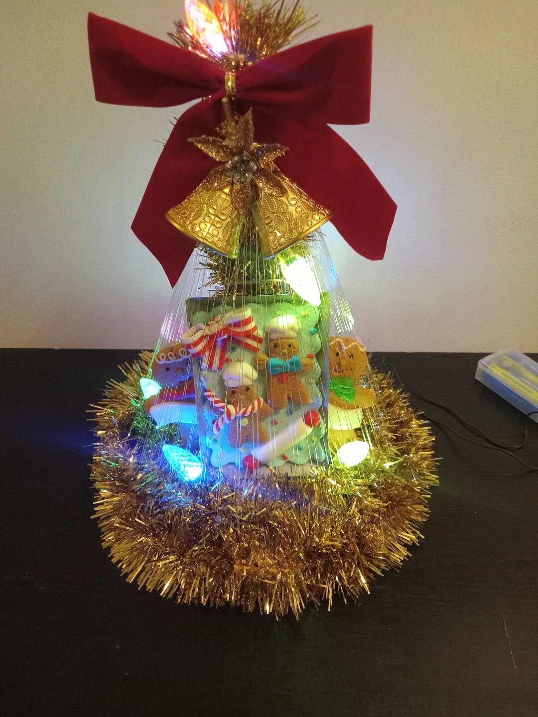 Handmade Mini Gold Christmas Tree That Lights Up Etsy