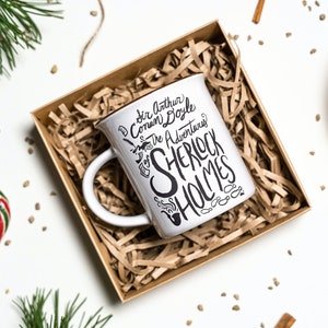 Sherlock Holmes Mug: Hand-Drawn Arthur Conan Doyle Literary Gift