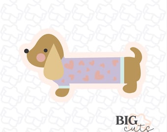 Digital STL Dog with Sweater, Cookie cutter File, cake cookie cutter, STL cookie cutter, stl file for 3d printer
