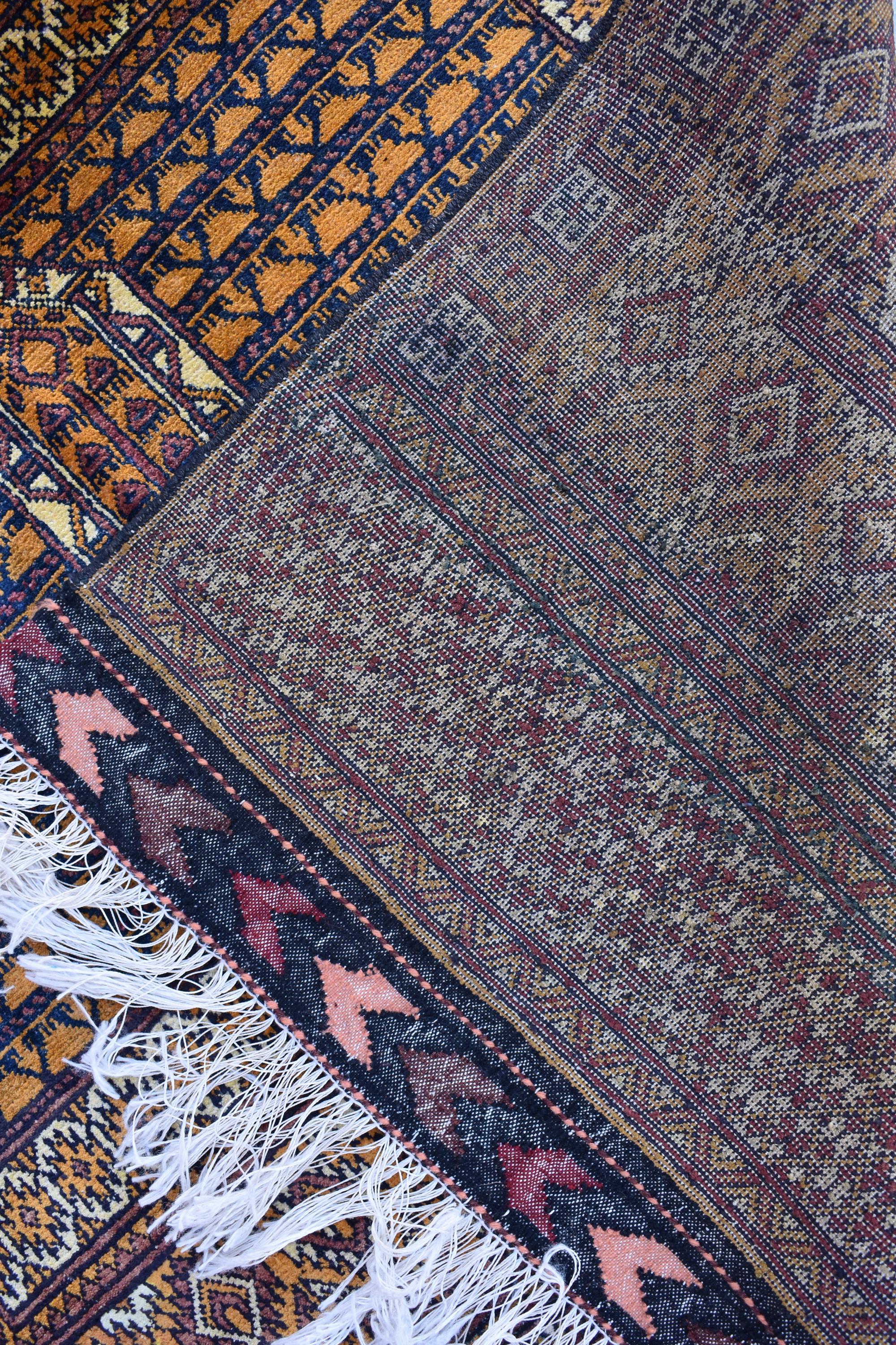 手織りアフガン・グラサック・ラグ：5.4x3.1フィート、ボヘミアン