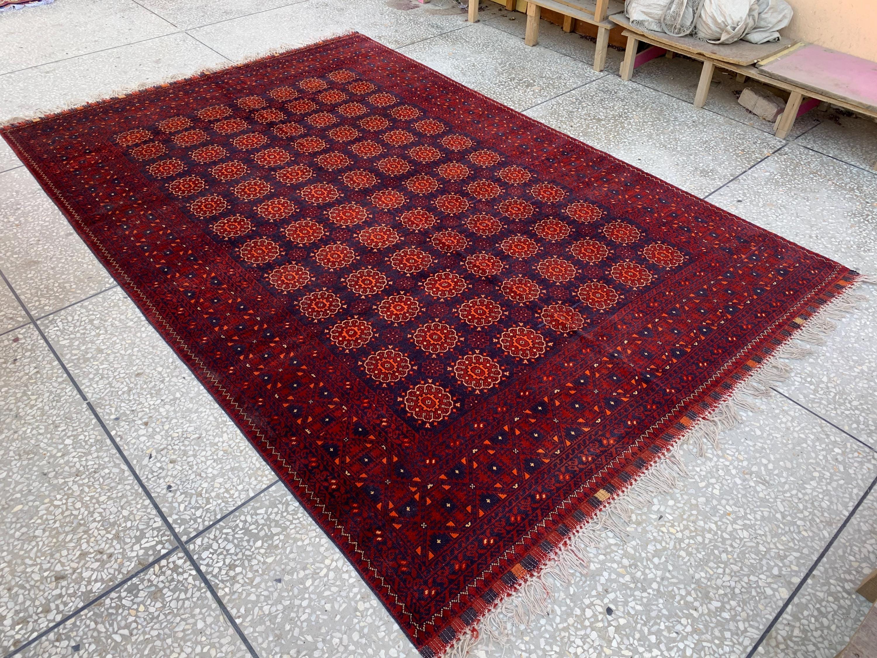 ヴィンテージトルクメンウールラグ（9.10x6.6）：手織りの部族絨毯