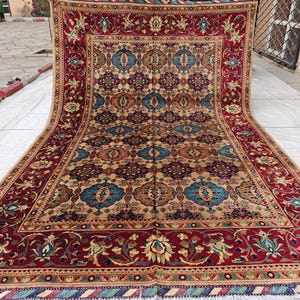 7x10 Elegant Colorful Kashi Afghan Handmade Rug, Rugs For Living Room, Bedroom Rug, Office Rug, Large area Rug   10.3 x 6.8 ft