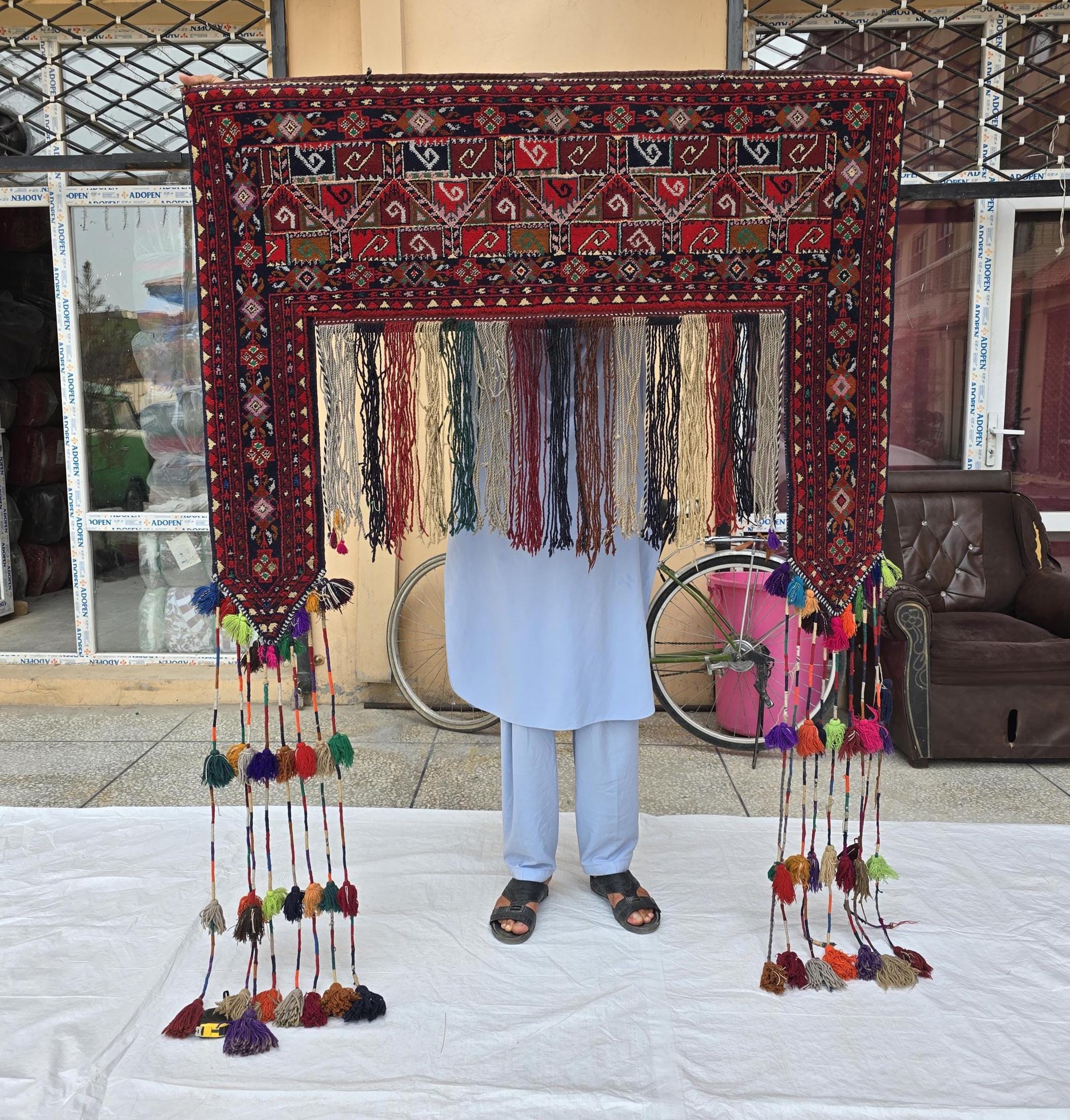 Wall Hanging Tapestry 4.8x6.6ft, Afghan Handmade Tribal Jallar