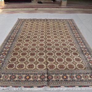 8x12 Authentic Afghan Handmade Rug Hand knotted Traditional Wool Carpet with Tribal Patterns, Rustic Rug for Living Room, Bedroom 11.6x8.2ft