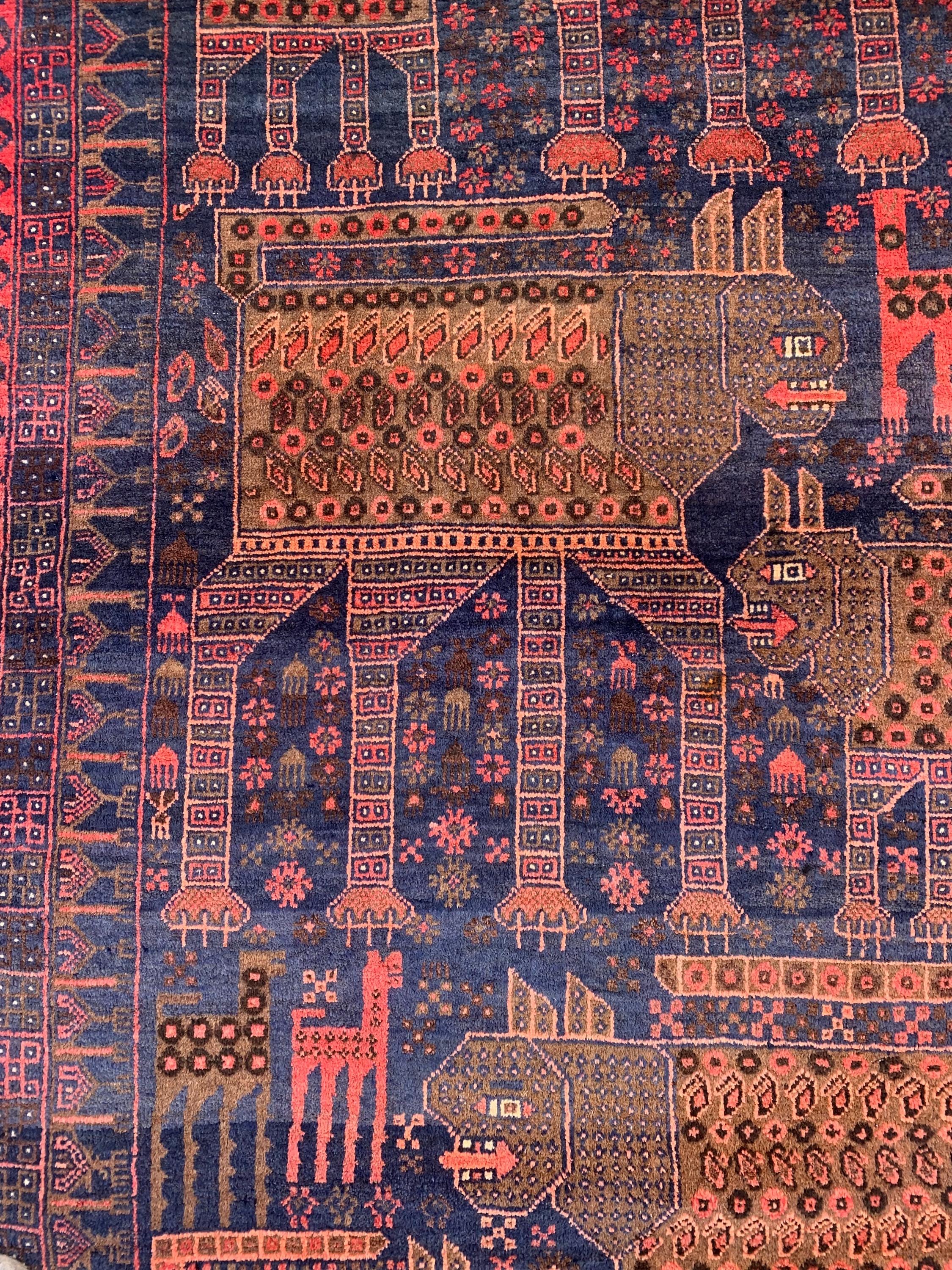 Vintage Baluchi Rug: 4x7 Hand-knotted Wool Afghan Tribal Carpet - Etsy