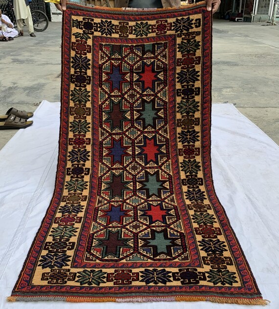 Vintage Kelim Teppich 150x300: Handgewebter Teppich Läufer aus Wolle
