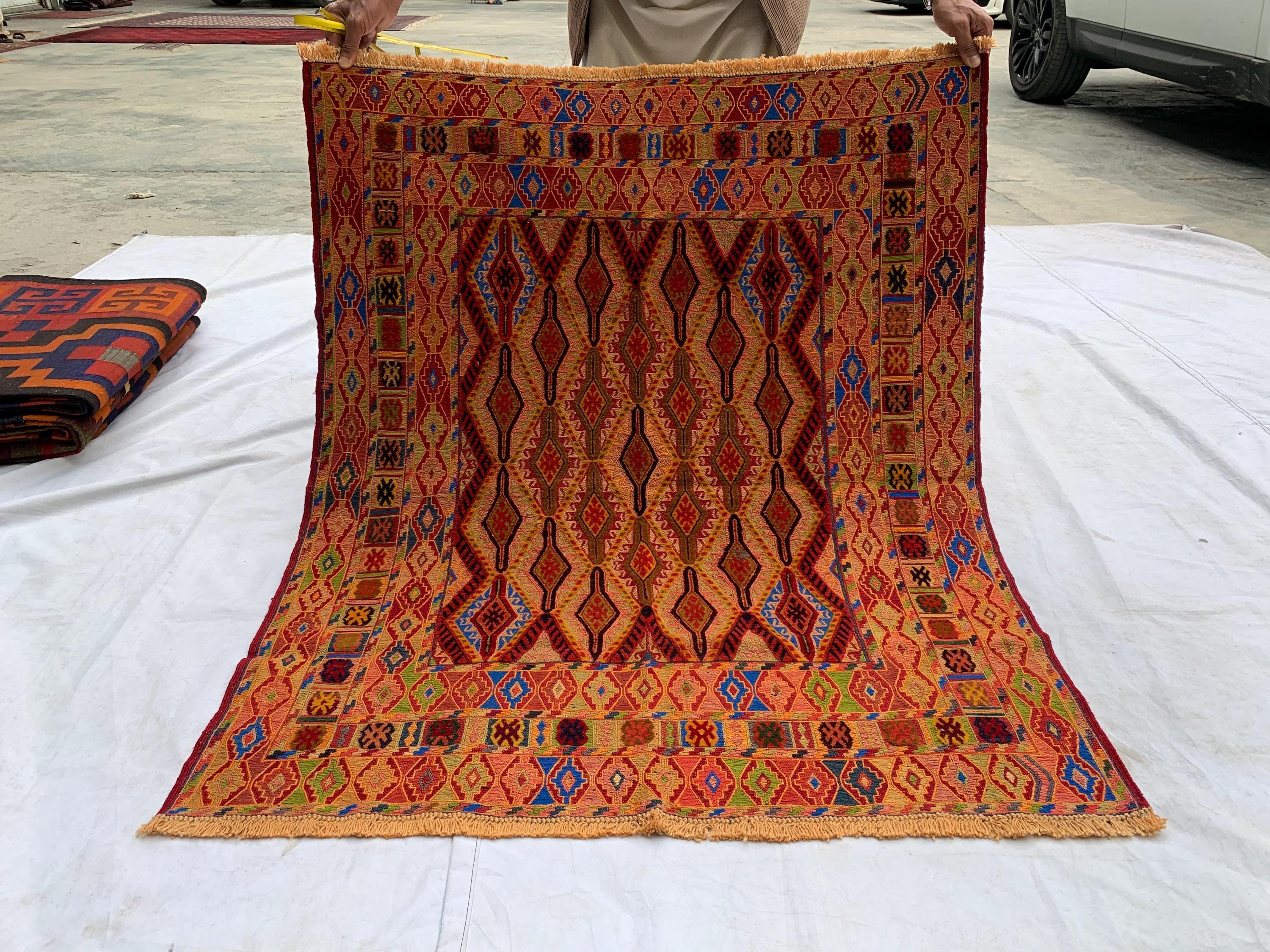 80*125cm トルコキリム　多色幾何学模様ラグ 80*125cm トルコキリム 多色幾何学模様ラグ