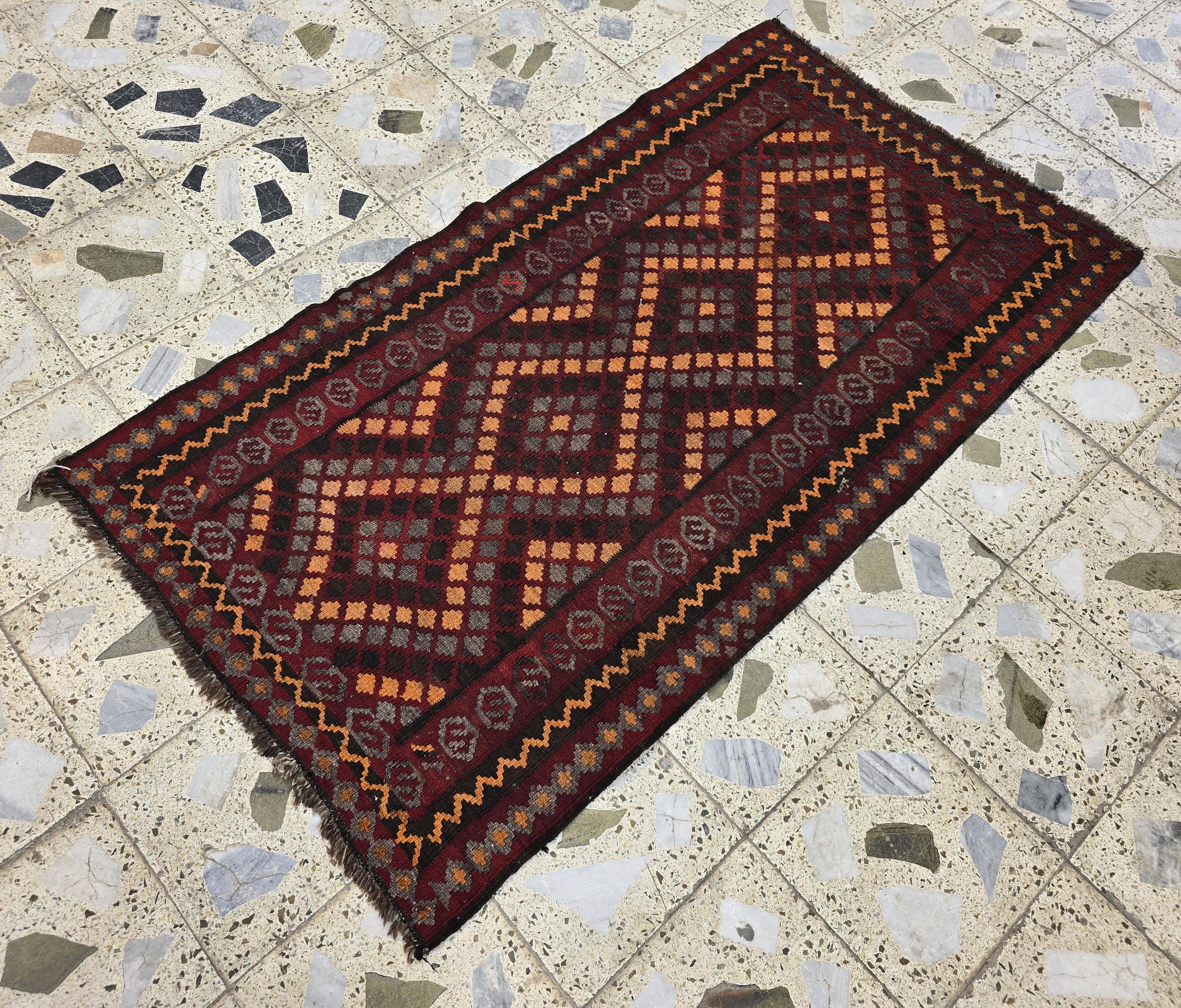 ヴィンテージトルクメンキリムラグ：3x6手織りウール平織り - Etsy 日本