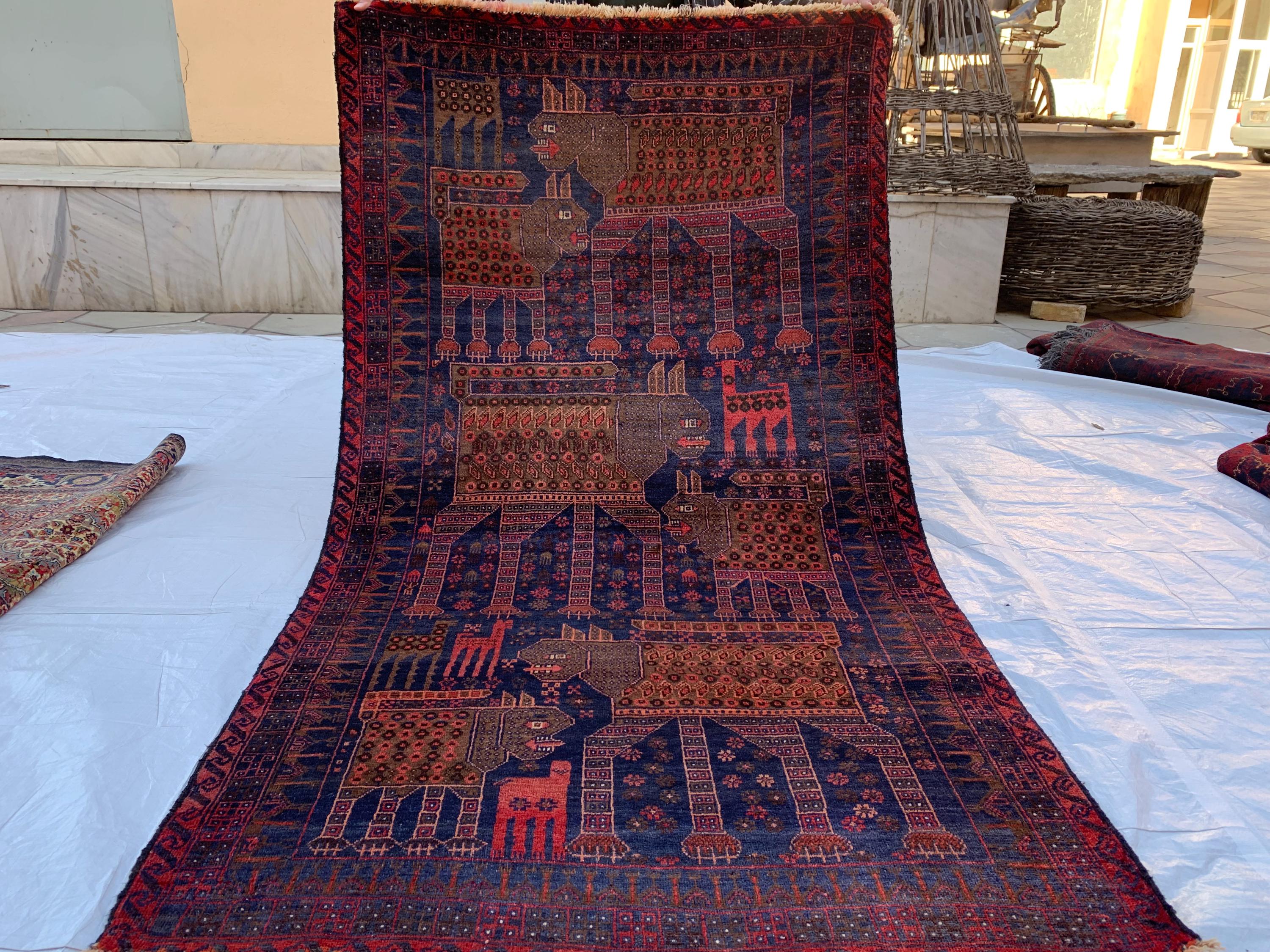 vintage baluch rug 専用ページ‼︎ Vintage Baluchi Rug: 4x7 Hand-knotted Wool Afghan Tribal Carpet - Etsy