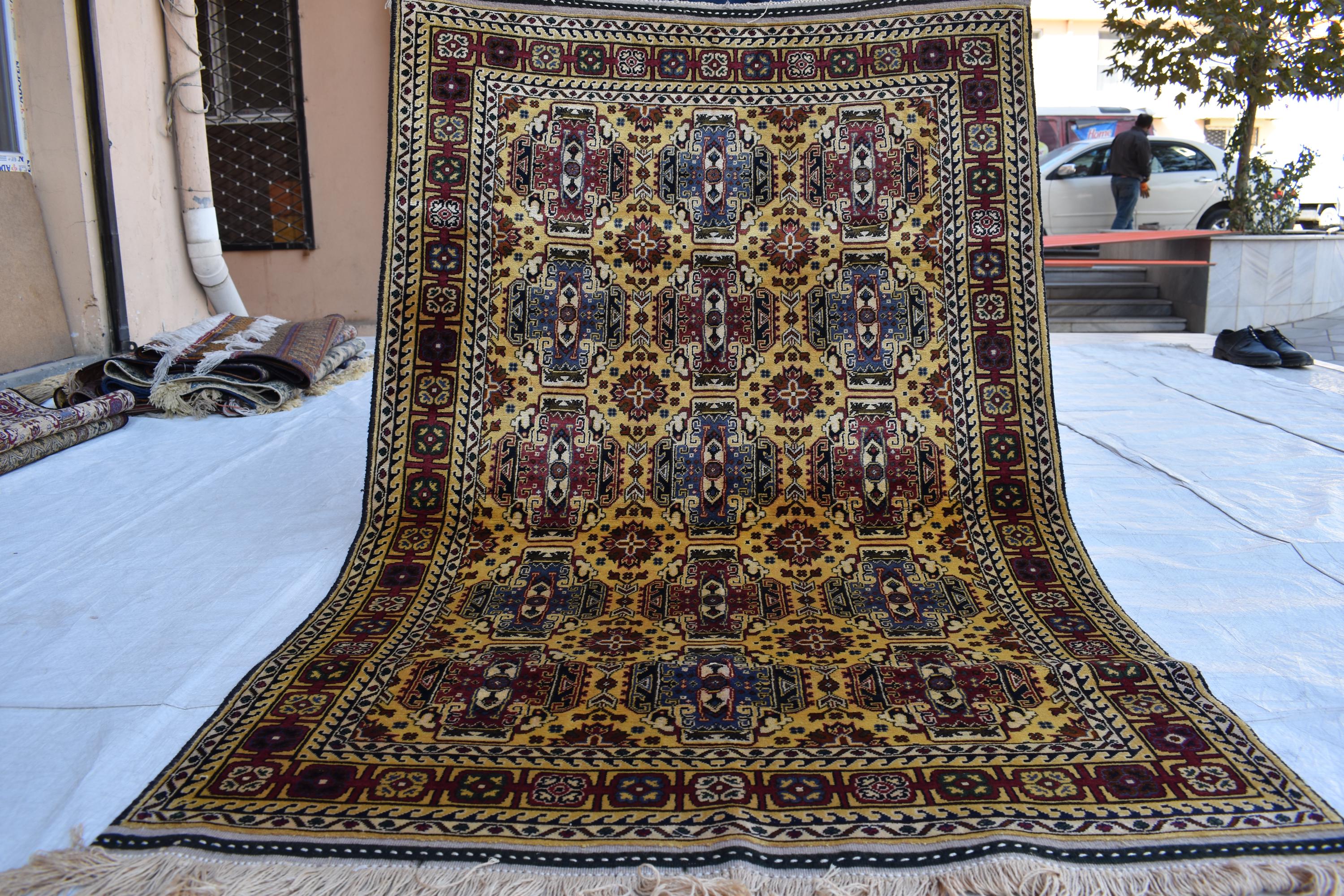 Exquisite Afghan Kurki 100% Silk Rug - Handmade Oriental Carpet, 5.6 x 3.3 ft, Luxurious Silk Area Rug, Perfect for Living Room