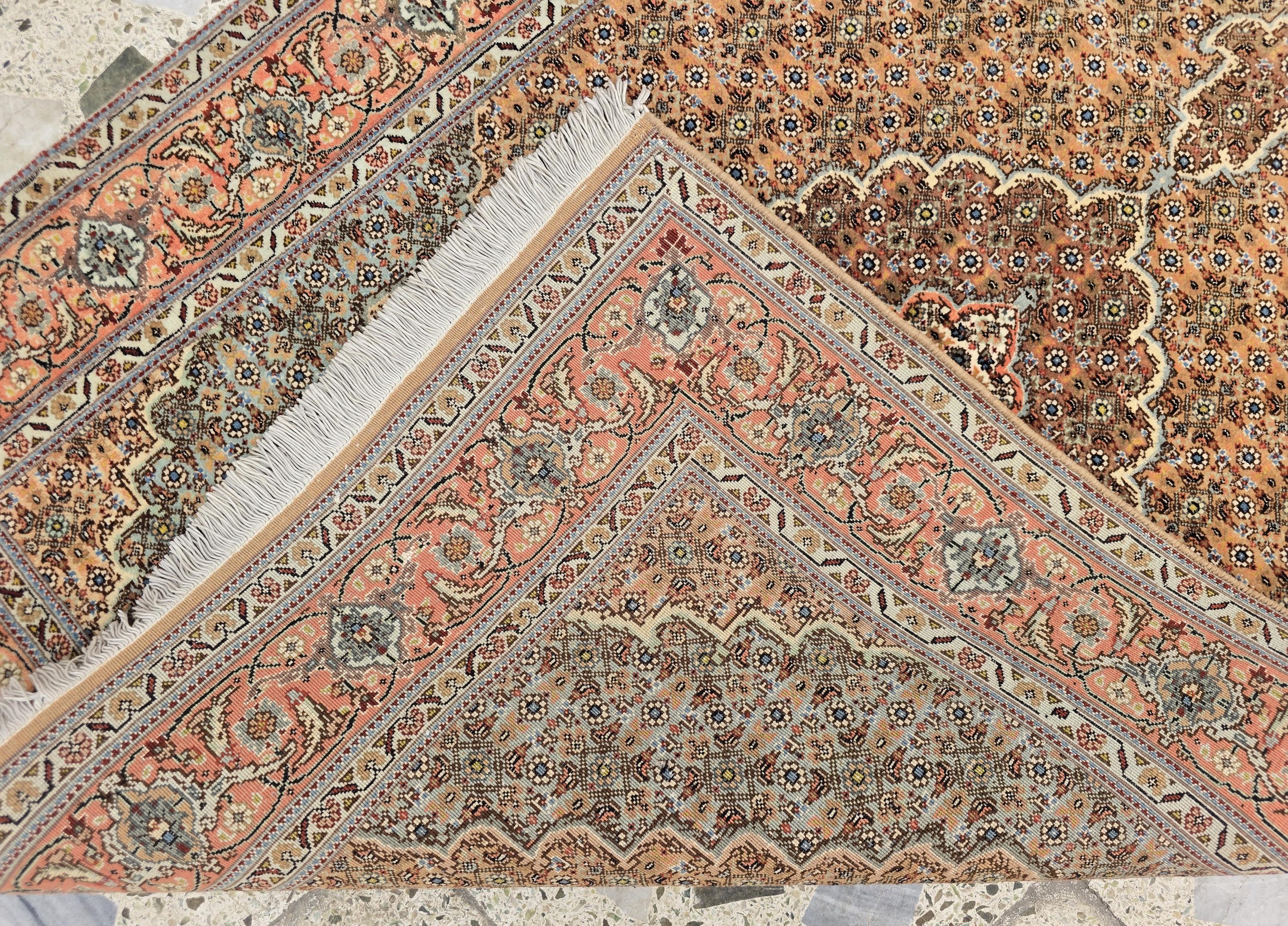 ヴィンテージ タブリーズ ペルシャ絨毯 3.2x4.5フィート：手織りウール