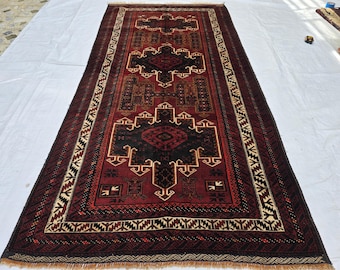 1970s-1990s Rug Tribal rug】バルーチ族　ヴィンテージ　アフガン　幾何学模様 【vintage H50㎝ 使い勝手の良いサイズが入荷 W60㎝ ラグ・カーペット
