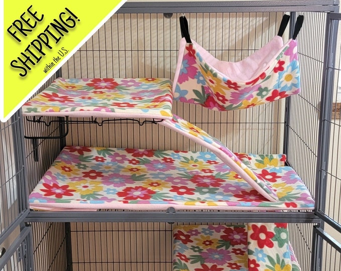 9 Piece Bundle Cage Liner Set for Double Ferret Nation/ Critter Nation Cage Liner Set FLORAL Etsy