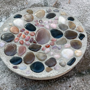 Rose Quartz Garden Decor Stepping Step Art Stone Unique Cobblestone - Signed Rosa