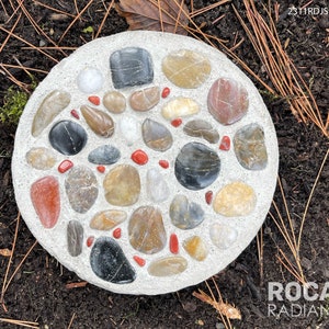 Weather Resistant Garden Stone Flower Stepping Stone Unique Artist-Designed - Rosa