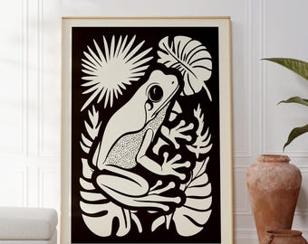Coquí Frosch puertoricanische Kunstdruck | Boricua Wohnkultur | Mid Century Latein Wand Kunst | Hispanisches Erbgeschenk