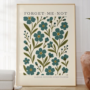 Alaska State Flower Art Print – Forget-Me-Not