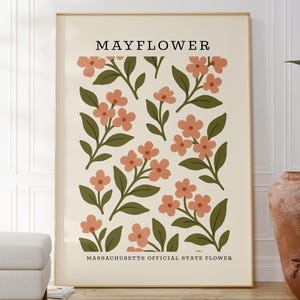 Massachusetts State Flower Art Print – Mayflower