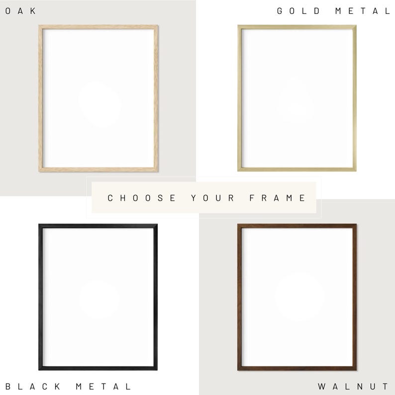 four different frames, each with a different color and style, allowing the viewer to choose their preferred frame.