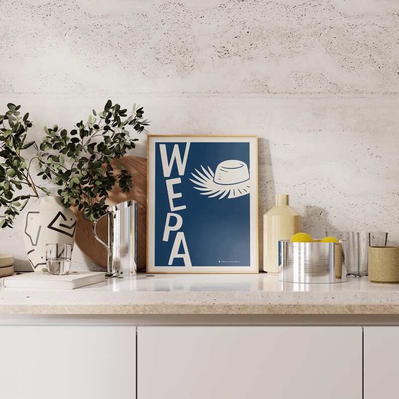 Wepa Hat Printable Wall Art | Puerto Rican Pride Decor | Mid Century Latin Culture Gift | Boricua Hispanic Heritage image 3