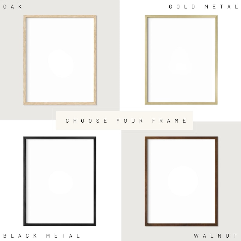four different frames, each with a different color and style, allowing the viewer to choose their preferred frame.