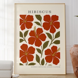 Hawaii State Blumen Kunstdruck – Hibiskus| Digitaler Download
