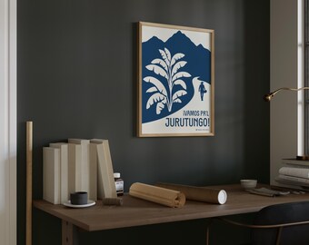 Vamos Pa'l Jurutungo Arte da parete stampabile portoricana / Arredamento per la casa Boricua / Regalo latino di metà secolo / Patrimonio ispanico